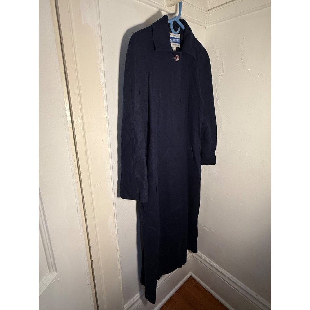 Long lightweight navy Pendleton wool coat